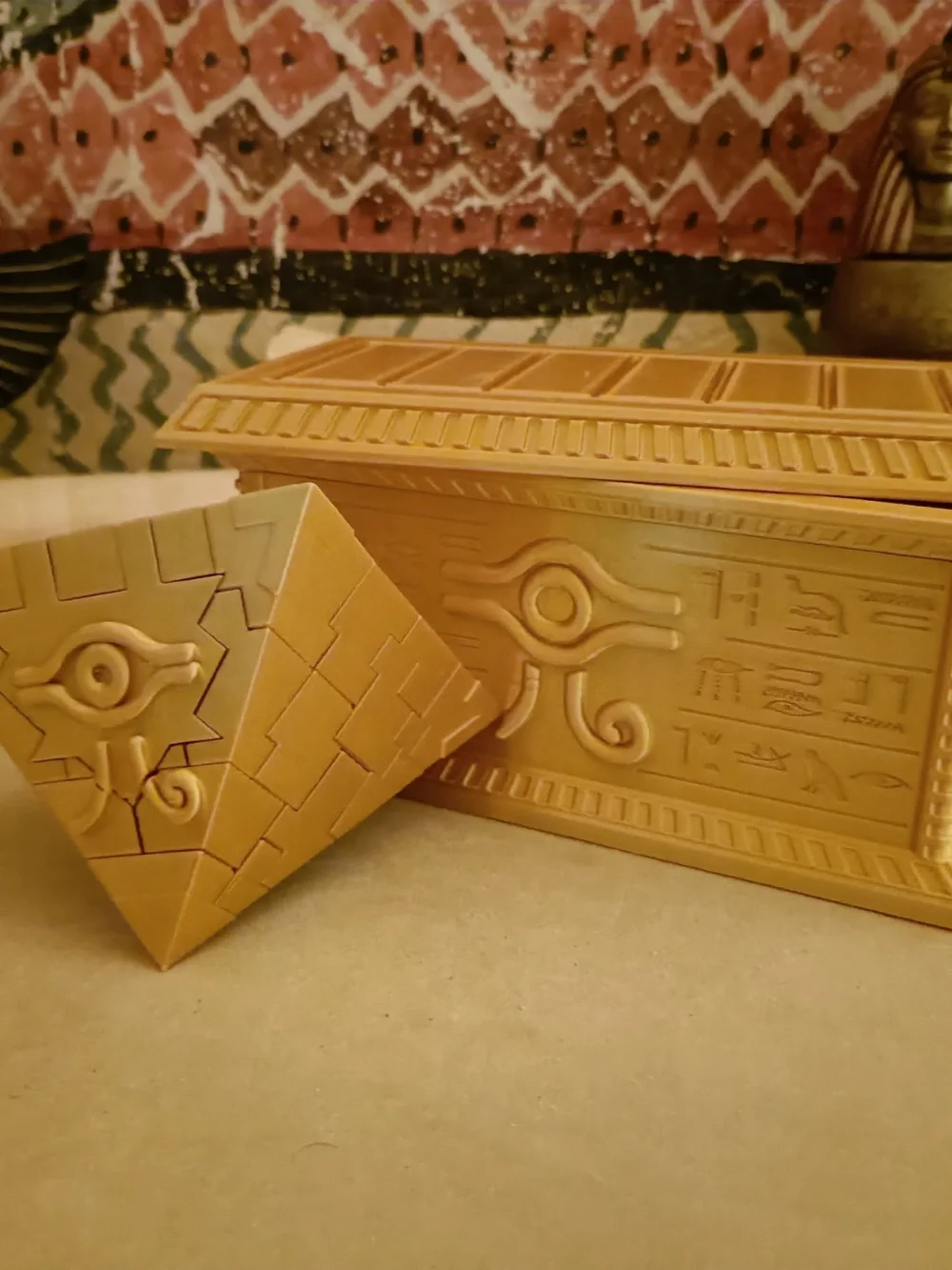 Yu-Gi-Oh! Millennium Puzzle & Pharaoh Storage Box Card Organizer Handmade